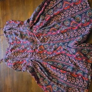 Hollister Women's Romper in Purple and Red Floral's